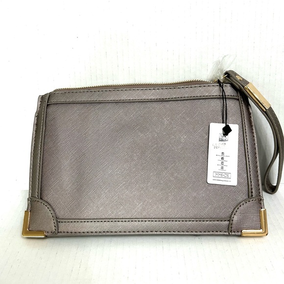 Design Studio MS Pewter Wristlet Clutch with Pewter Rose Gold Accents - Picture 5 of 9
